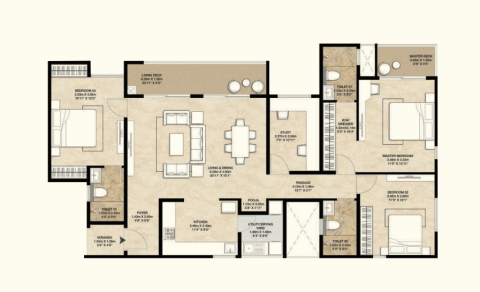3.5 bhk unit plan