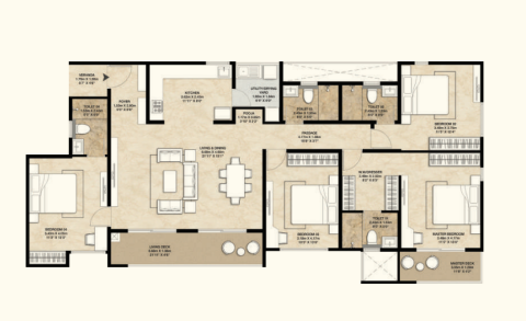 4 bhk unitplan