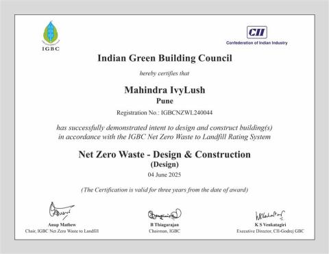 Net Zero Waste to Landfill_ Mahindra IvyLush