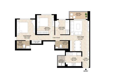 Rainforest-Unit-Plans_TOWER-N2-2.5-BHK-PREMIUM-A-scaled