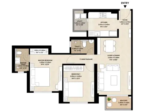 UNIT-PLAN_2BHK-LUXURY-scaled