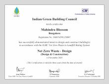 CII (IGBC) Net Zero Waste to Landfill C Mahindra Blossom