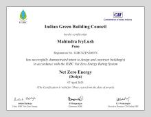 CII (IGBC) Net Zero Energy (NZE) C Mahindra lvyLush