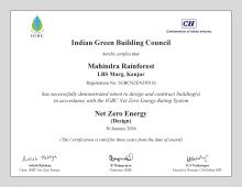 Net Zero Energy (NZE) C Mahindra Rainforest 